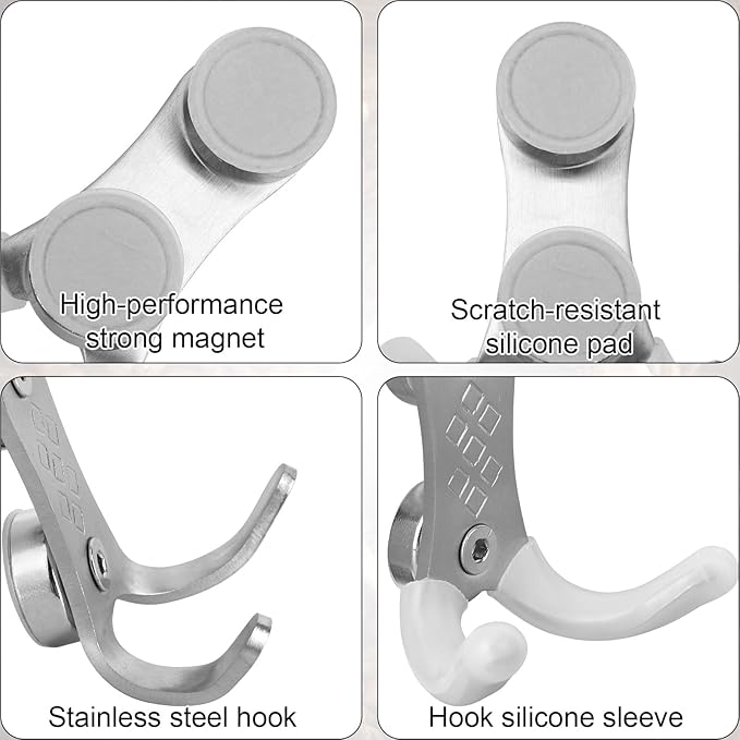 2-Pack Magnetic Coffee Portafilter Holder, Espresso Handle Hook for Metal Walls Espresso Accessories Organizer Tool Compatible with Ninja Luxe Cafe & Breville Machines