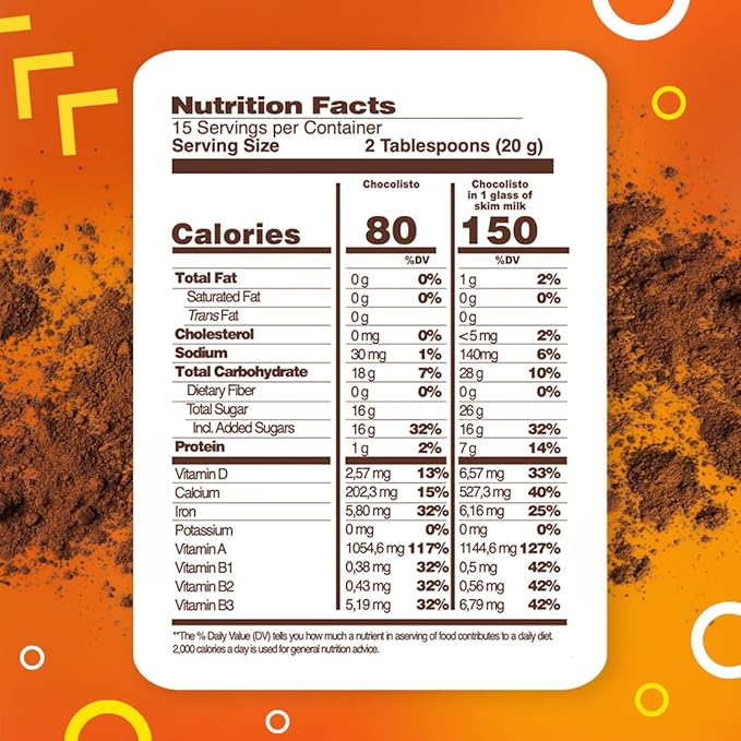 Chocolisto Instant Chocolate Drink, Nutritious Beverage with Vitamins and Minerals, 10.5 oz per Pack, Pack of 4.