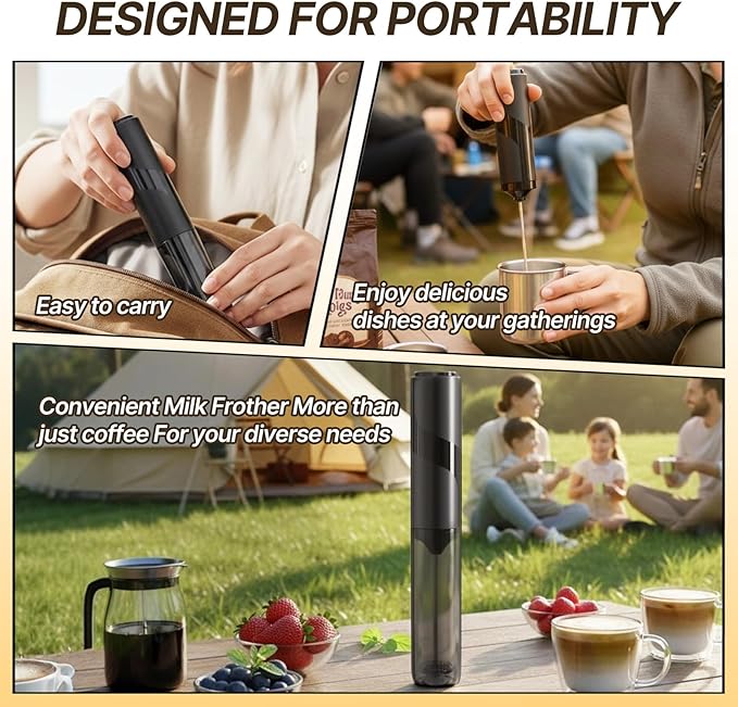 Handheld Milk Frother,Milk Frother Handheld with Cover, Battery-Operated Electric Foam Maker Frother Wand,Drink Mixer for Coffee, Latte, Matcha, Protein Shakes, Hot Chocolate