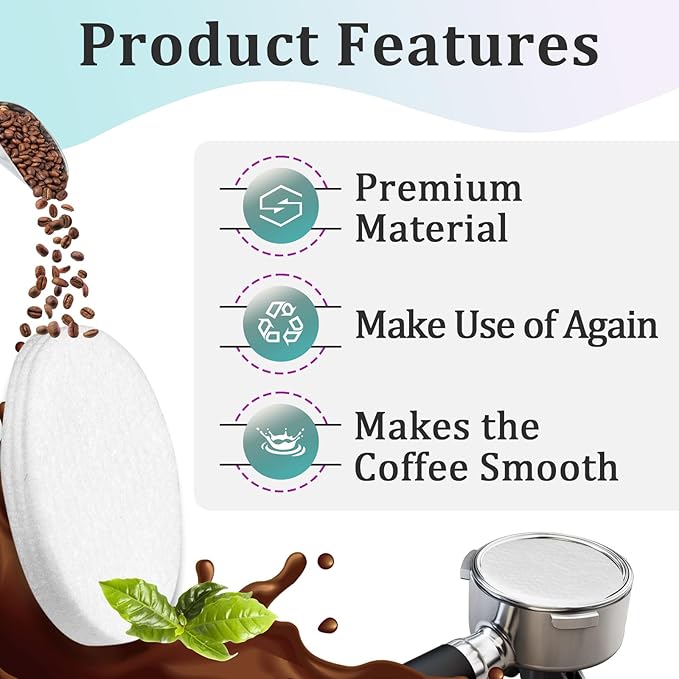 30 Pcs Cold Brew System Felt Filters, Reusable Coffee Filters, Fits for Nispira Replacement Water Filter and Alocs Coffee Filter(Include 10 Pcs Coffee Filters and 20 Pcs Stoppers)