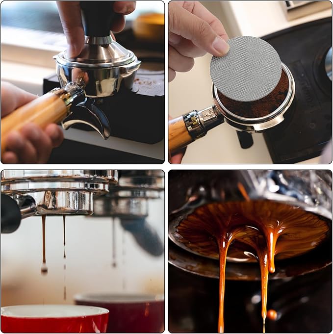 2pcs 58.5mm 316 Stainless Steel Espresso Puck Screen, 150m Reusable Espresso Portafilter Screen