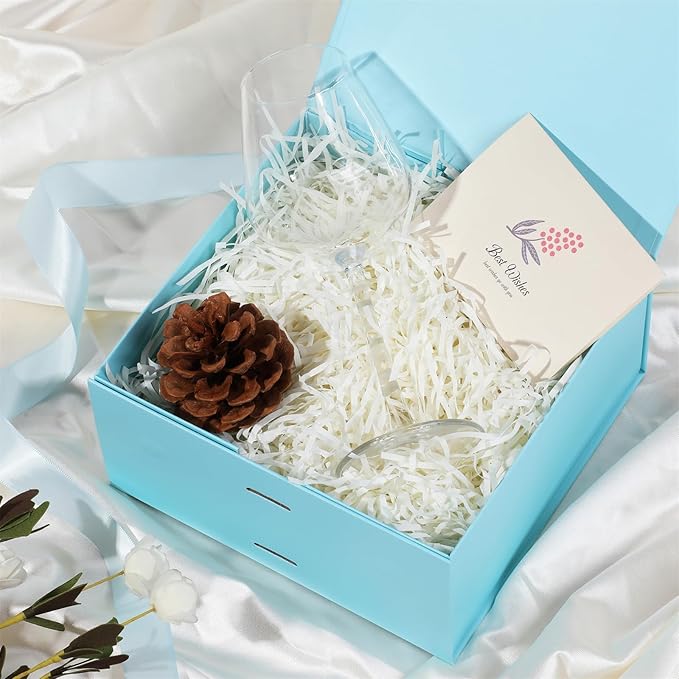OEMVALATY Light Blue Gift Box,8x8x4 Inches Gift Boxes with Lids for Presents with Magnetic Closure and Ribbon for Wedding,Storage,Birthday