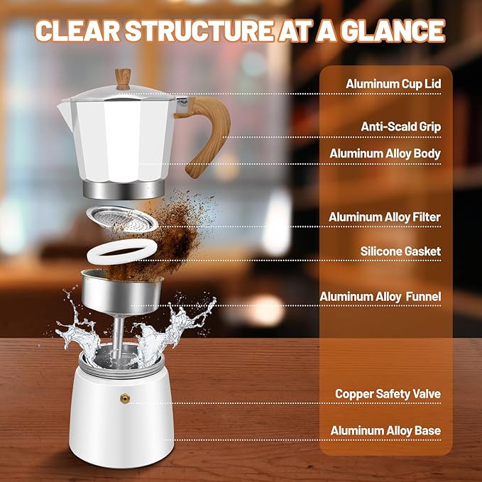 DITOSH 9 Cup Aluminum Espresso Stovetop Moka Pot Express Coffee Maker Percolator Italian Classic Mocha Coffee Machine for Italian and Cuban Cafe Brewing for Home & Camping 450ml 15oz