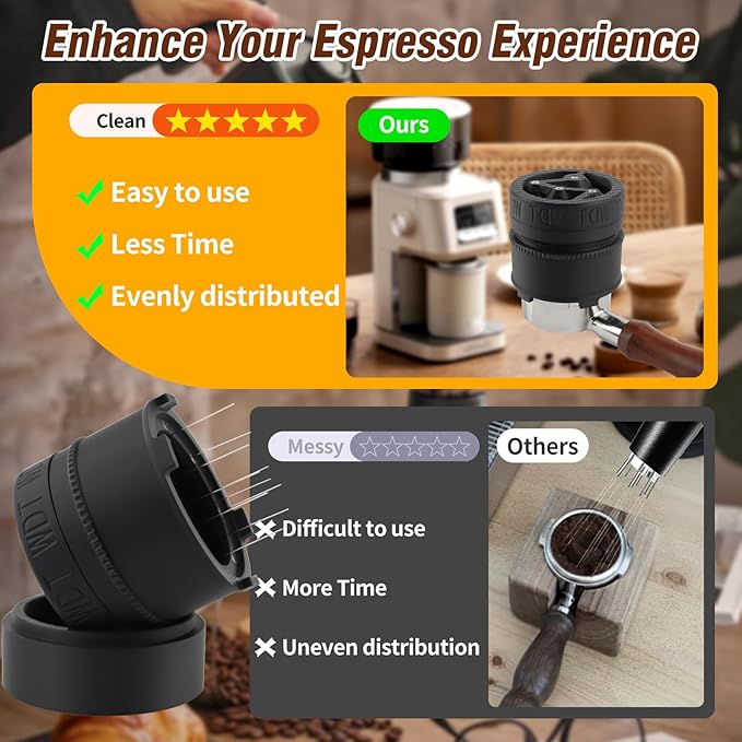 WDT Tool - Espresso Distribution Tool for Breville Espresso Machine 58MM Portafilter Baskets, Spinning Needle Stirrer