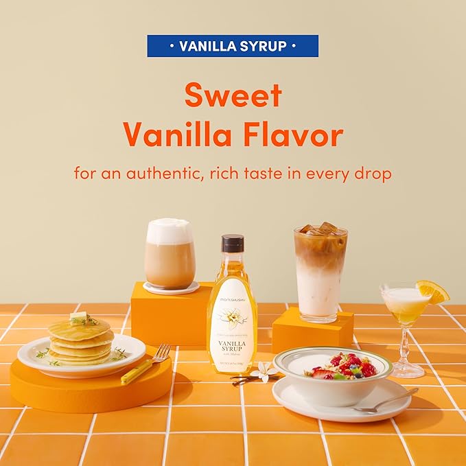 MONKSHUSHU Vanilla Allulose Syrup 18.7 Fl Oz for coffee, drinks - Keto Diet, Vegan friendly, Diabetes-Safe - Zero Calorie, Liquid type Sugar Substitute - Monk Fruit - Gluten Free, 0g Net Carbs, Non-GMO