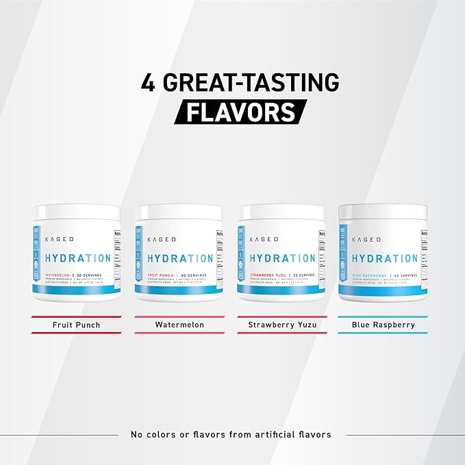 Kaged Daily Hydration | Sugar Free Electrolyte Powder Drink Mix for Men and Women | 30 Servings