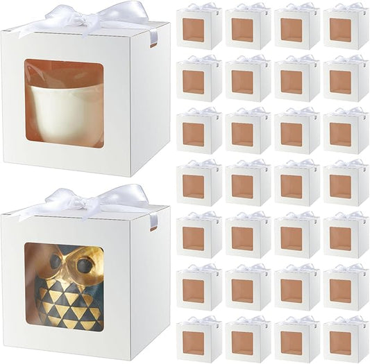 Yeaqee 100 Pcs Sublimation Mug Boxes for Gift Coffee Mug Boxes Bulk Transparent Gift for 11oz 12oz 15oz Blanks Cups Baby Shower Wedding Party Favor