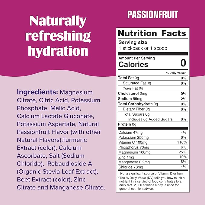 Ultima Replenisher Daily Electrolyte Powder Drink Mix – Sugar Free – Passionfruit, 30 Servings – Hydration Powder with 6 Key Electrolytes and Trace Minerals – Keto Friendly, Non-GMO