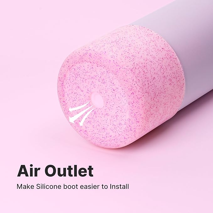 Silicone Water Bottle Boot f or Owala 24 oz, Anti-Slip Protective Sleeve for Owala Twist & FreeSip & Flip Stainless Steel Water Bottle, Boot Bottom Base for Owala (Glitter Pink)