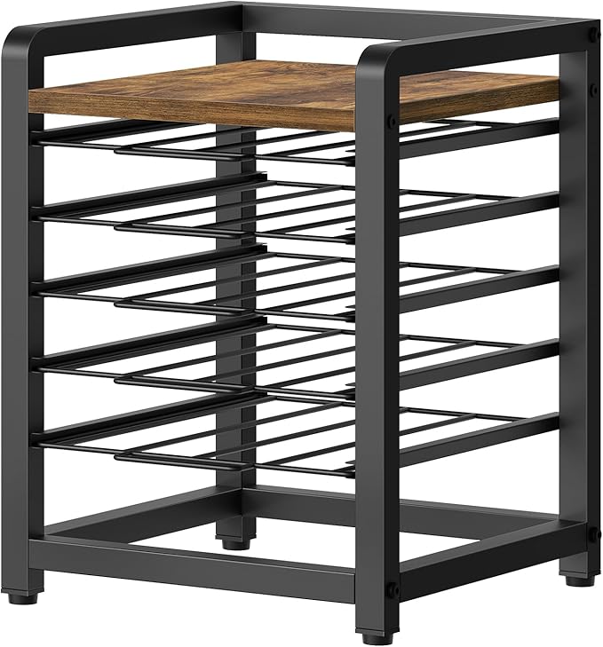 Coffee Pod Drawer Holder for K Cup, 100 Pods Capacity, 5 Tier Coffee Pod Organizer, Space Saving, for Kitchen, Living Room, Cafe, Rustic Brown KH05BR