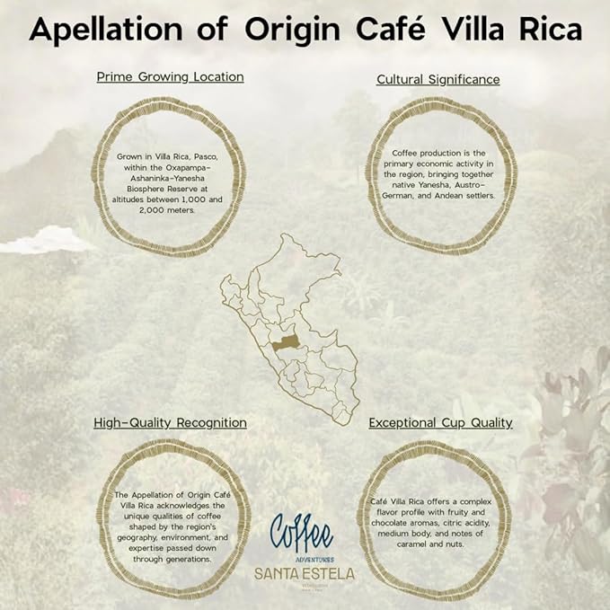 Coffee Adventures Green Unroasted Coffee Beans From Peru - Finca Santa Estela Single Estate Blend - Caturra, Catuaí, Catimor, Typica, Bourbon Blend - Direct Trade Green Coffee Beans for Coffee Roaster | 2.2 lb (1 kg)