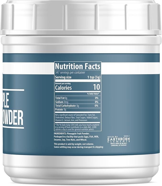 Earthborn Elements Pineapple Fruit Powder 2.3 lb, Pure & Natural, Smoothie Mix-In