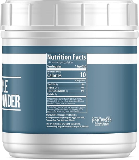 Earthborn Elements Pineapple Fruit Powder 2.3 lb, Pure & Natural, Smoothie Mix-In