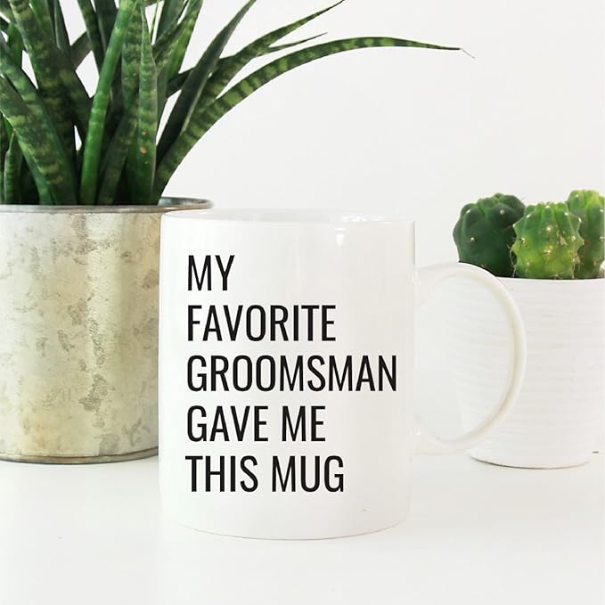 Andaz Press 11oz. Funny Coffee Mug Gag Gift, My Favorite Groomsman Gave Me This Mug, 1-Pack, Groom Bachelor Party Birthday Christmas Sarcastic Humor Gift Ideas
