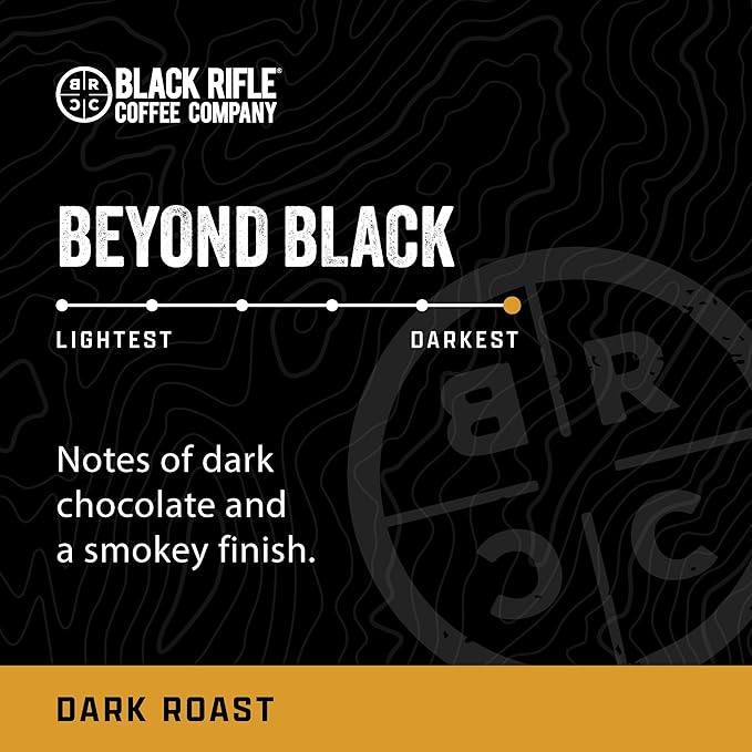 Black Rifle Coffee Company Beyond Black, 32 Count, Dark Roast K Cups - Single Serve K Cups Coffee Pods - Kcup Pods Compatible with Keurig 1.0 & 2.0 - Made from Arabica Beans