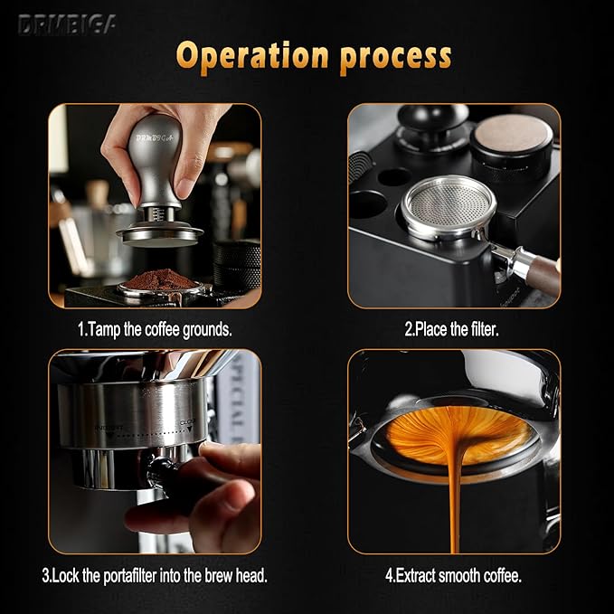 DRMBIGA 53.3mm Espresso Puck Screen 2 Pack - 3rd Gen Dual-Layer Lower Shower Screen, Reusable Metal Coffee Filter for Breville 54mm Portafilter Basket, 316 Stainless Steel Barista Tool