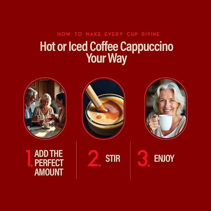 RIO Cappuccino Coffee Syrup for Hot or Iced Drinks and Desserts, Rich and Creamy Flavoring Sweetened with Pure Cane Sugar, Barista-Grade Flavor Syrups For Coffee Drinks at Home & Work - 700ml
