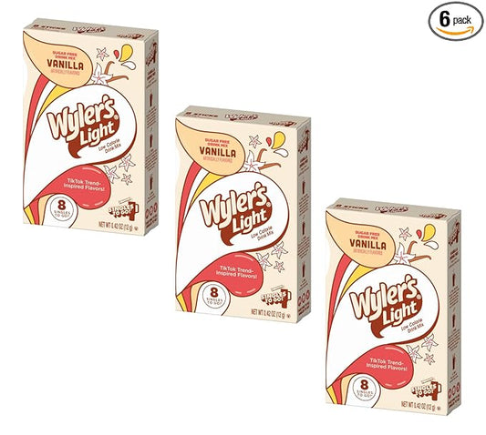 Wyler's Light Singles To Go Powder Packets, Water Drink Mix, 8 Count, 3 Boxes(24 Single Servings) (Vanilla)