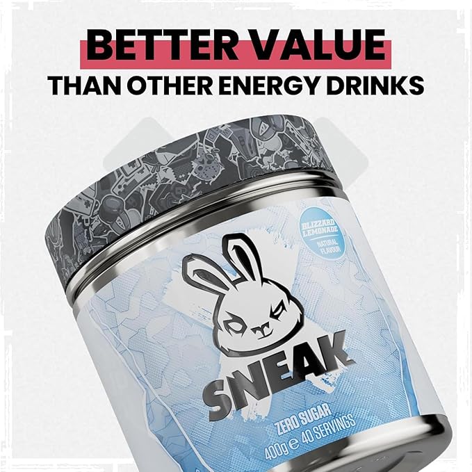 SNEAK Energy Drink Powder | Blizzard Lemonade | No Sugar. No Nasties. Just Natural Caffeine, Focus-Boosting Nootropics | 40 Servings