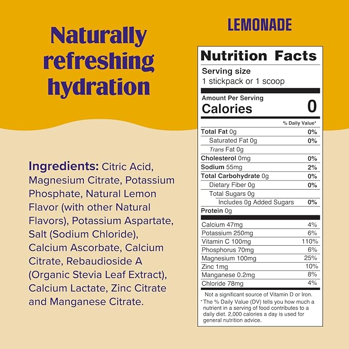 Ultima Replenisher Daily Electrolyte Powder Drink Mix – Sugar Free – Lemonade, 90 Servings – Hydration Powder with 6 Key Electrolytes and Trace Minerals – Keto Friendly, Vegan, Non-GMO