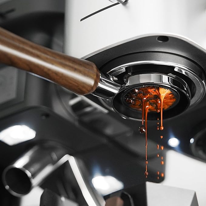 MHW-3BOMBER 58mm Bottomless Portafilter Fits E61, Flair 58, ECM, Rocket, Sanremo, Synesso, VBM Coffee Machines, 2 Ears Flat Espresso Portafilter with 18g Filter Basket, Wood Handle, BP7120L