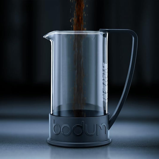 Bodum 34oz Brazil French Press Coffee Maker, High-Heat Borosilicate Glass, Red - Made in Portugal
