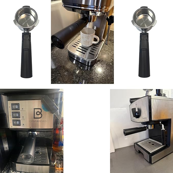 51mm 3-Ear Bottomless Portafilter with CASABREWS Espresso Machine CM5418, 3700Essential & 5418Pro(Filter Basket Included)