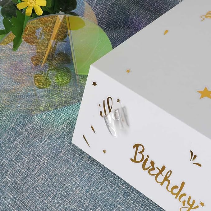 White Gift Boxes 16 Pack,Collapsible Gift Box with Lid Magnetic Closure,Packaging for Small Business, Parties, Boutiques, Bridesmaid Wedding, Jewelry store, Apparel, Retail Bulk 8x8x4 inch