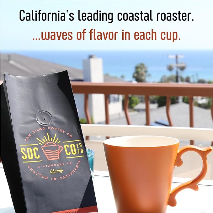 San Diego Coffee DECAF Vanilla Nut, Medium Roast, Ground Coffee, 16-Ounce Bags (Pack of 2) Café descafeinado molido tostado