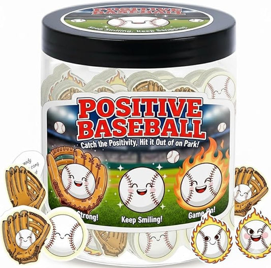 Positive Baseball Jar With 60 Affirmation Cards, Emotional Support Baseball, Gifts For Boys - Men Dad Team, Baseball Coach Gift, Baseball Birthday Decorations, Baseball Gifts For Team