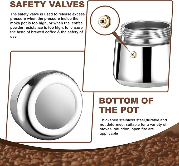 DITOSH 12 Cup Stovetop Espresso Maker Stainless Steel Moka Pot Stove Top Percolator Italian Coffee Makers Capable Mocha Greca Machine Cafe Classic Induction Cookers for Home and Camping 600ml 20oz