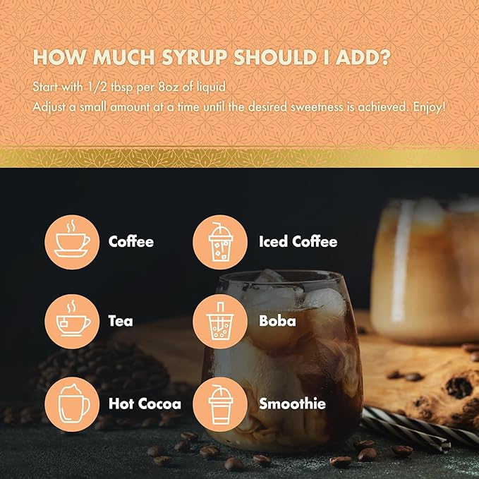 ChocZero Sugar Free Peach Flavoring Syrup – Keto Friendly, Zero Sugar & Low Calorie, No Sugar Alcohols – 25.4 Fl Oz