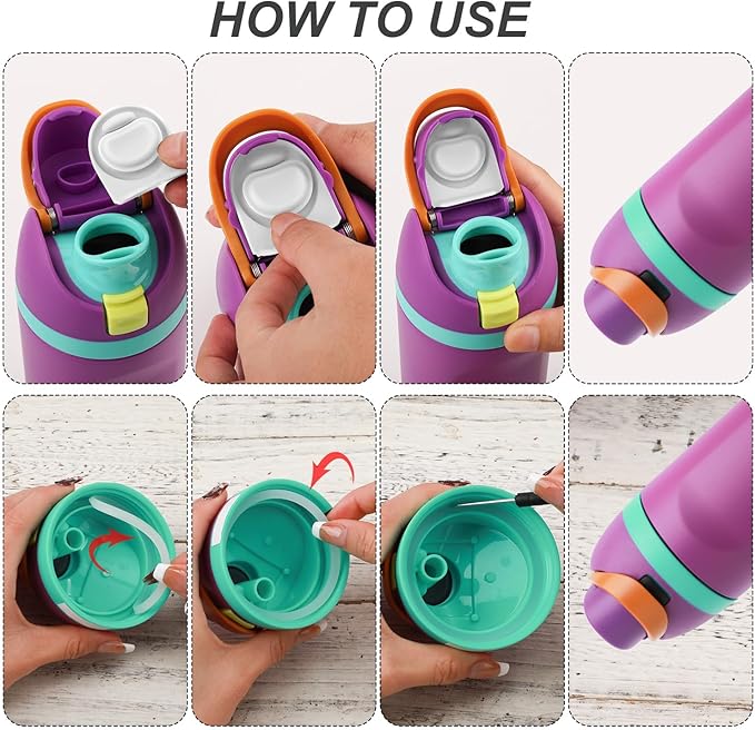 4pcs Bottle Seal Ring & Replacement Stopper for Owala FreeSip 19oz 24oz 32oz 40oz, Silicone O Ring Water Bottle Lid Parts, Cap Mouth Plug Gasket Accessories, BPA-Free (White)