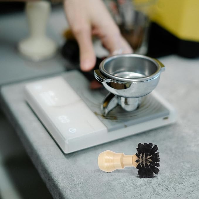 FESTFENDS Espresso Maker Cleaning Brush for Portafilter Multi-device Coffee Grinder Cleaner with Fine Bristles Ergonomic Handle Rapid Drying Powder Bowl Coffee Cleaning Tool for Home and