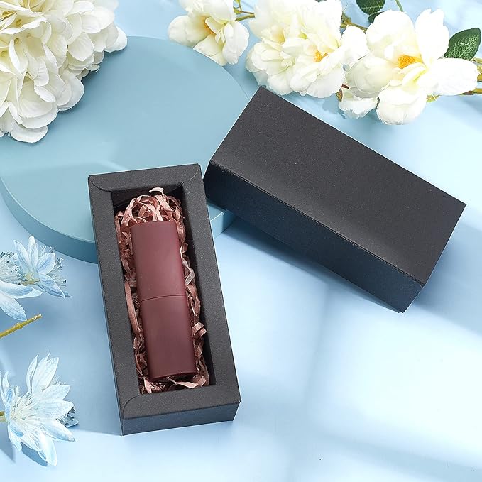 BENECREAT 12PCS Brown Kraft Packaging Drawer Box 4.8x2x1.5 Inch Cardboard Present Box for Lipstick, Small Perfume Essential Oil Bottle, Christmas, Festival Gift Packaging