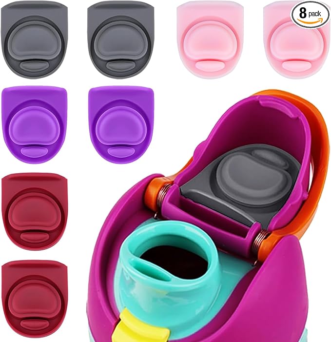8 Pcs Replacement Rubber Seal Stopper Compatible with Owala FreeSip 32oz,Bottle Top Gasket Lid for Owala 16/19/24/32/40oz Seal Mouth Cap Silicone Stopper Parts Insert Accessories（4 colors 2