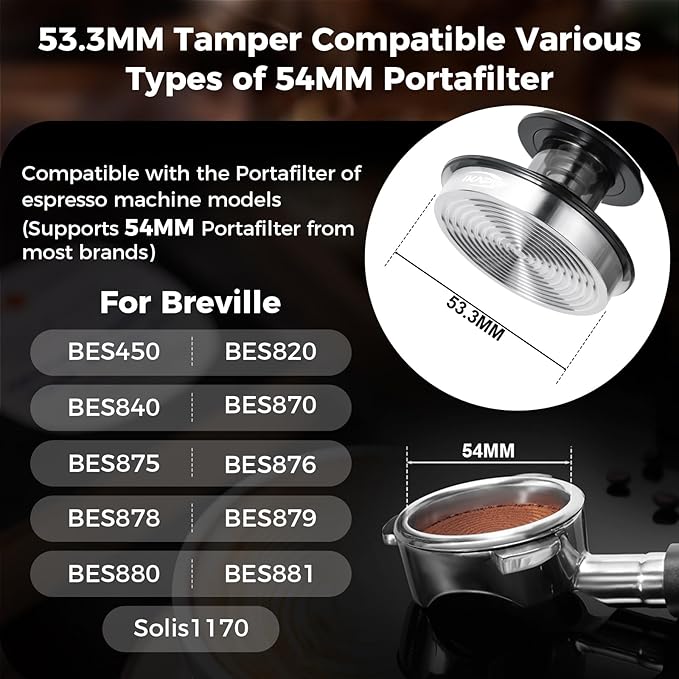 IKAPE 53MM Black Espresso Tool Set 8 IN 1, Coffee Tamper, Distributor, Magnetic Funnel, Puck Screen, Tamper Station, Stirrer Distribution Tool, Cleaning Towel and Brush
