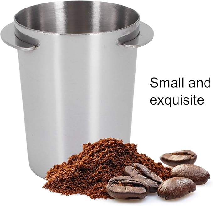 Coffee Dosing Cup 51mm, Stainless Steel Espresso Dosing Cup Coffee Machine Powder Feeder, Mug Coffee Powder Dosing Cup for Espresso Machine with 51mm Portafilter