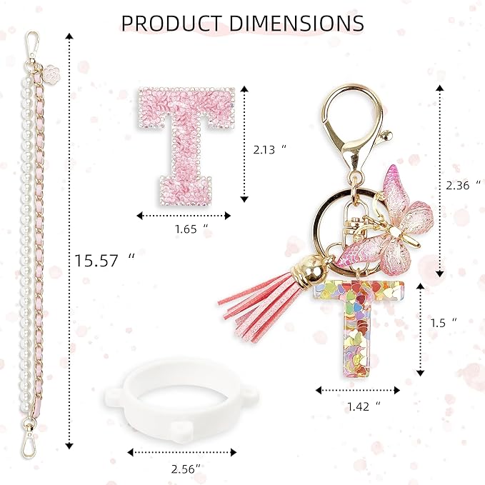 Letter Handle Strap Accessories with Cute Initial Charm Compatible with Owala Water Bottle 24oz 32oz 40oz Owala Kids