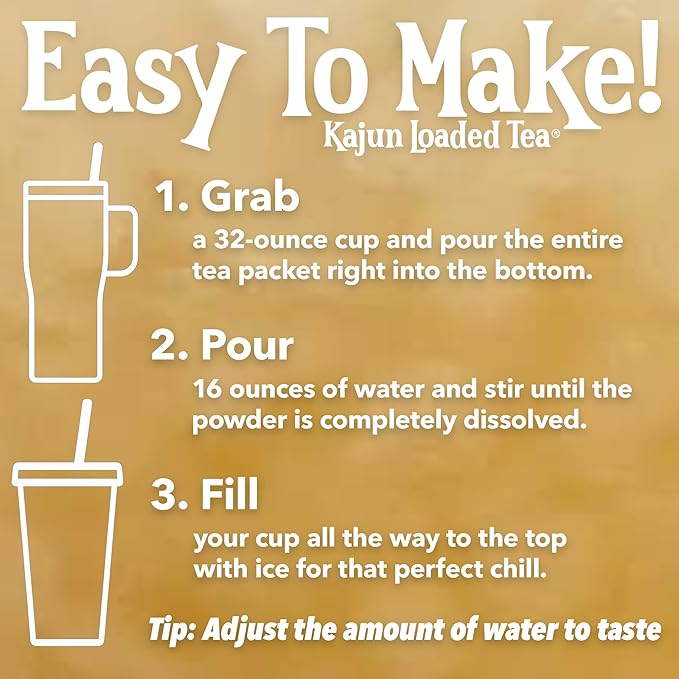 Kajun Loaded Tea – Zulu Lemonade | Pina Colada & Lemonade Flavor | Sugar Free Energy Tea Powder | 250mg Green Tea Caffeine | Zero Calories | Keto Friendly