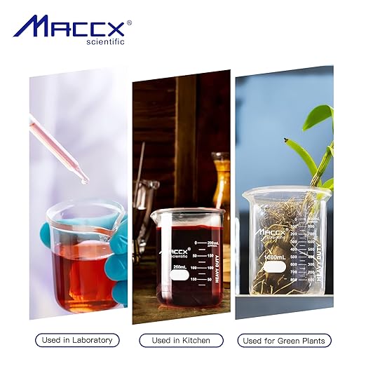 170oz(4000ml) Sturdy Glass Beaker, Heavy-Duty Lab Beaker, 3.3 Borosilicate Low Form with Printed Graduation, HDBK4K0-001