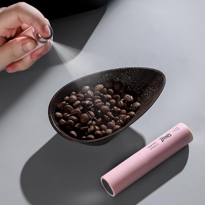 Bincoo Coffee Spray Bottle for RDT Technique - 10ml Mini Atomizer, Pre-Grind Moisture Mist for Grinding, Portable & Refillable with Carabiner Clip (Silver-1 Coffee Spray Bottle)