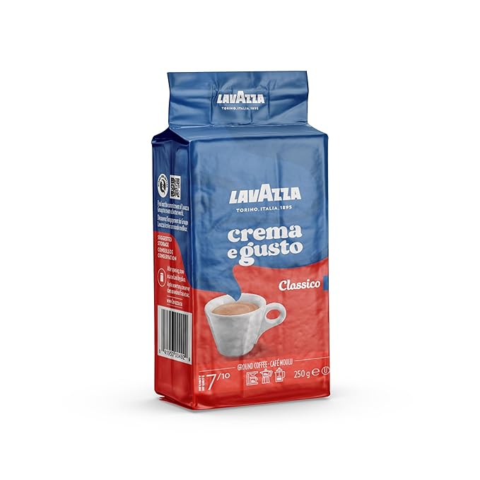 Lavazza Crema e Gusto Ground Coffee Blend, Espresso Dark Roast, 8.8 Ounce (Pack of 4)