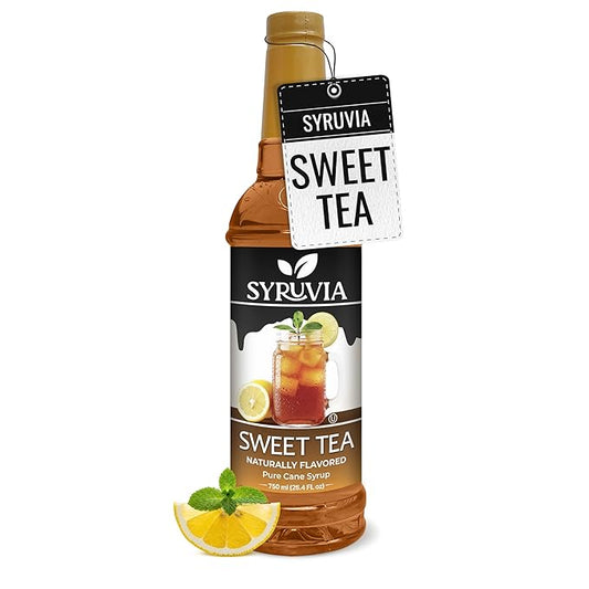 Syruvia Sweet Tea Flavored Syrup for Drinks, Cocktails, Lemonades, Iced Teas and Desserts – 25.4 fl oz