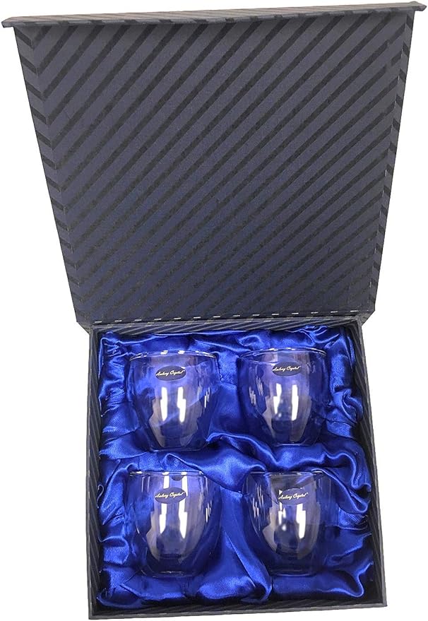 Amlong Crystal Double Wall Glass Shot Glass, Espresso Cups 3 oz., Set of 4 With Gift Box