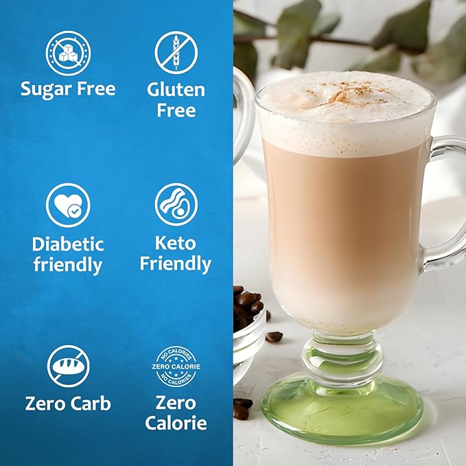 Syruvia Sugar Free Coffee Syrup, Almond Flavored Syrup for Drinks, Lattes, and Desserts – 25.4 fl oz, With Pump