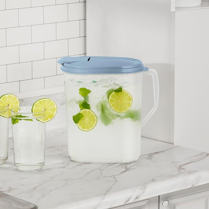 Sterilite Plastic Hinged Pitcher with Comfort Grip Handle, 1 Gallon, 18 Pack