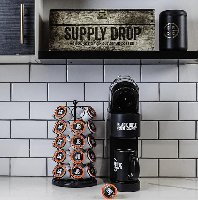 Black Rifle Coffee Company Just Black, 32 Count, Medium Roast K Cups - Single Serve K Cups Coffee Pods - Kcup Pods Compatible with Keurig 1.0 & 2.0 - Made from Arabica Beans