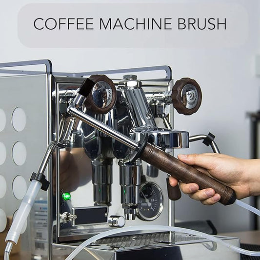 Coffee Machine Cleaning Brush, High Temperature Resistance Wood Handle Replaceable Brush for Coffee Maker Steam Cleaning Tool