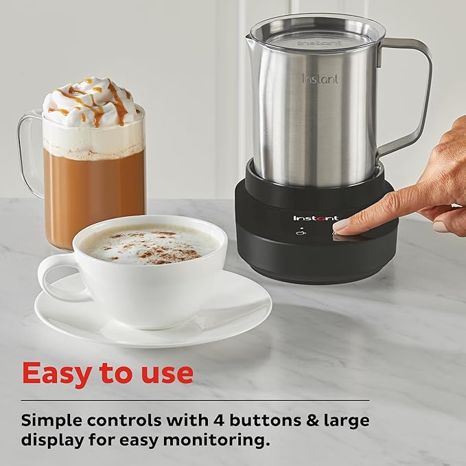 Instant Pot Instant MagicFroth 9-in-1 Electric Milk Steamer and Frother,17oz Stainless Steel Pitcher,Hot and Cold Foam Maker-and Milk Warmer for Lattes,Cappuccinos,Macchiato,(Pack of 2)